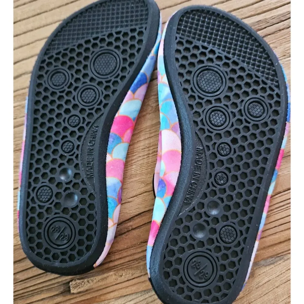 Kids Mermaid Print Water Shoes sz 10/11